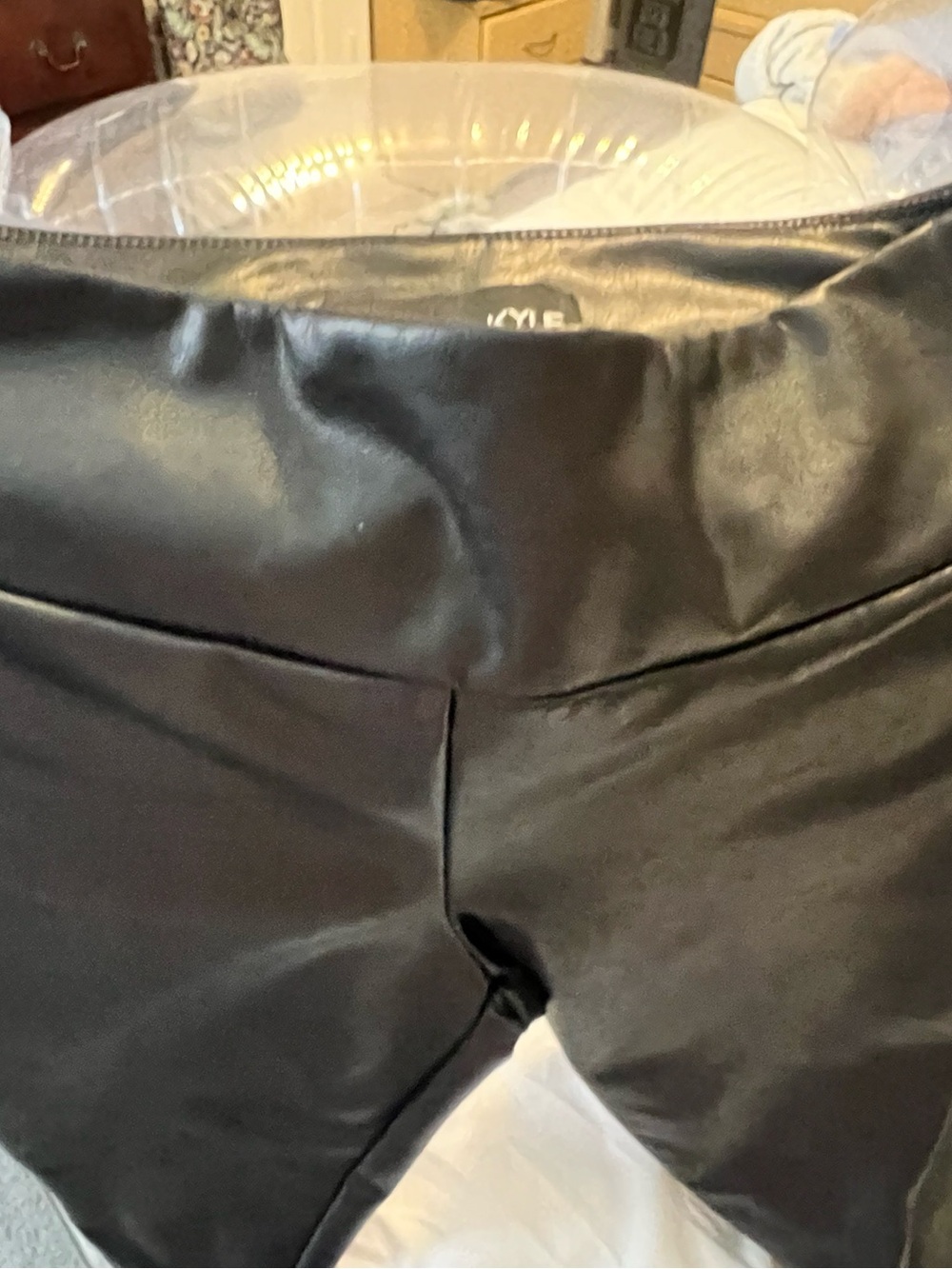 Kendall & Kylie Girls Black Faux-Leather Leggings